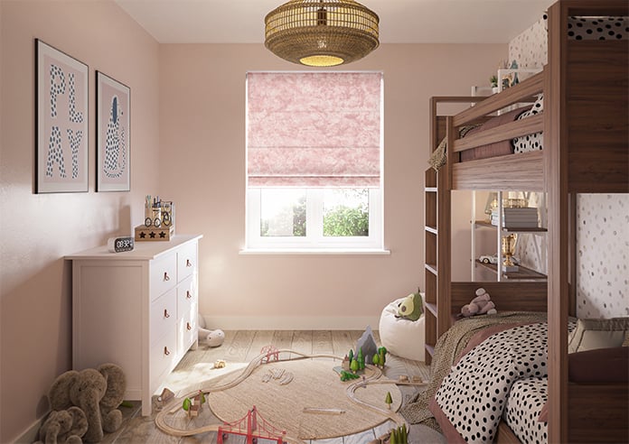 Cyrus Crushed Velvet, Rose - Motorised Roman Blind - Image 8